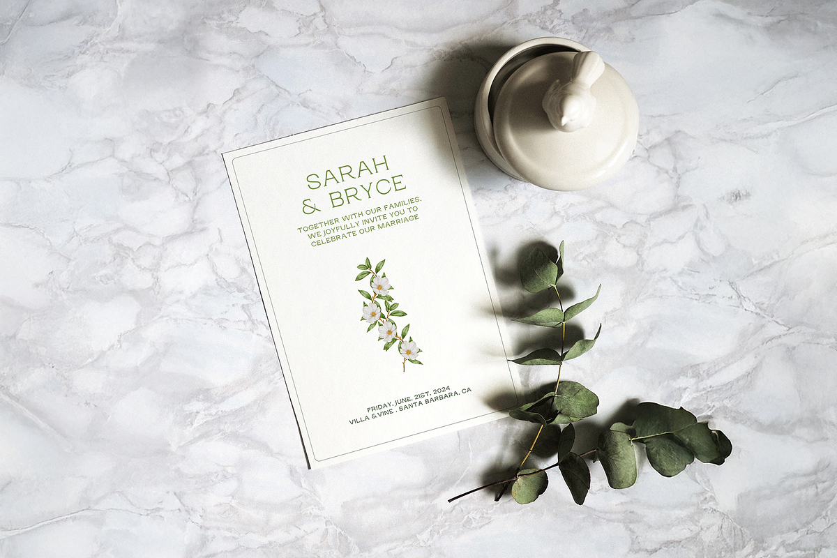 Green Invitation Set Templates, an Invitation Template by Paraná Studio (Photo 2 of 8)