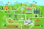Park elements for map, flat vector, an Object Graphic by Bezvershenko (Thumbnail 2 of 8)