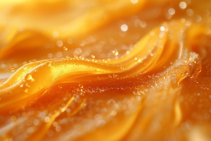 A close-up view of shimmering orange waves with sparkling drople, a Food & Drink Photo by ImageMir