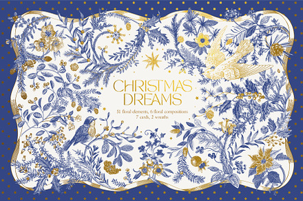 Christmas dreams. Blue & white