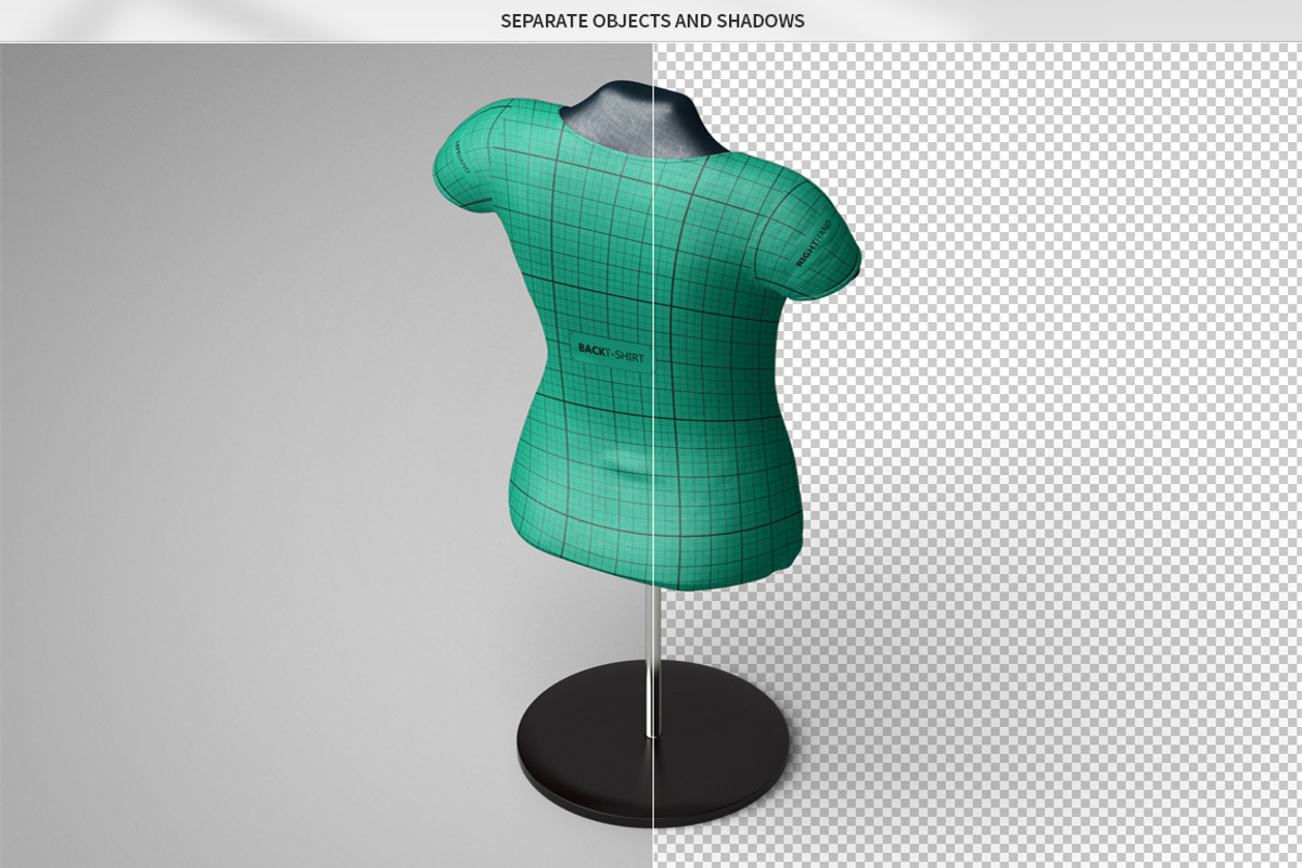 Female T-Shirt Mannequin Mock-Up, an Advertising Mockup by MassDream (Photo 9 of 12)