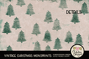 Vintage Christmas Monoprint Papers, a Texture Graphic by Clikchic Designs (Thumbnail 4 of 6)