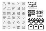 Stand Up Comedy Icon Pack, an Outline Icon by erifqizeicon (Thumbnail 3 of 3)