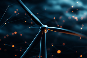 Futuristic wind turbine surrounded, a Technology Photo by MistyDay