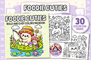 Foodie Cute Bold Easy Coloring Book, a Seasonal Illustration by HueNestify (Thumbnail 1 of 4)