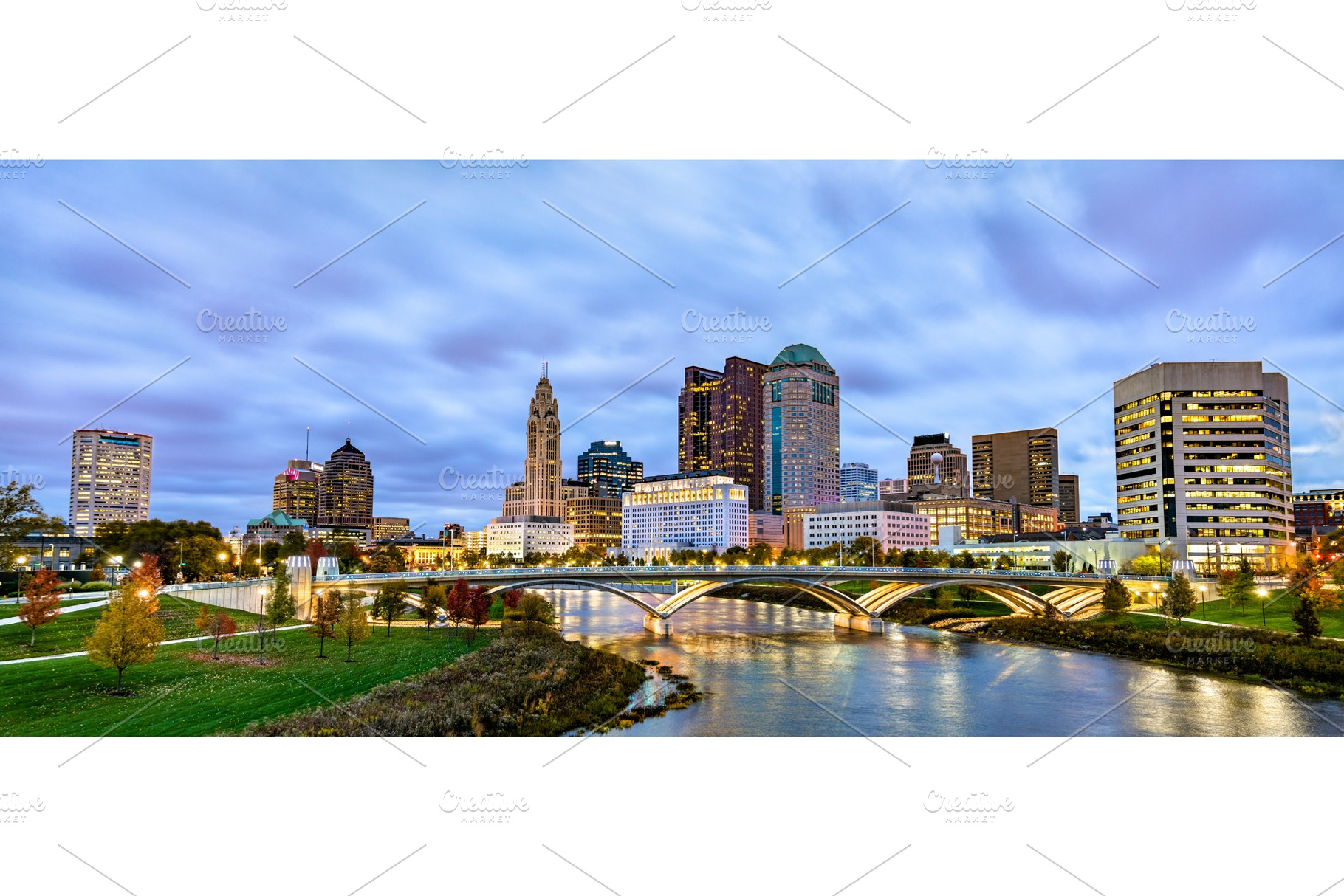 Cityscape of columbus above the containing columbus, ohio, and city, an Architecture Photo by Leonid Andronov