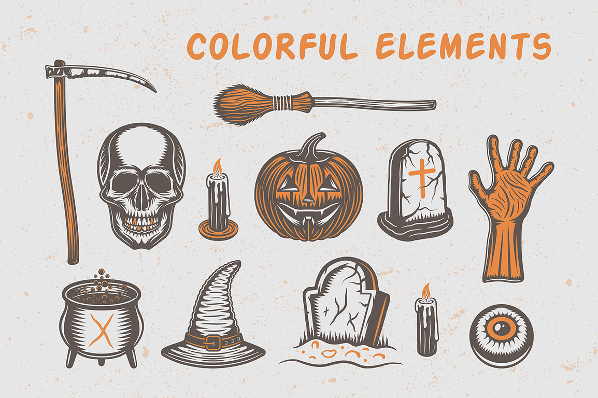 Vintage Halloween Emblems Part 2, a Branding & Logo Template by AkimD (Photo 4 of 5)