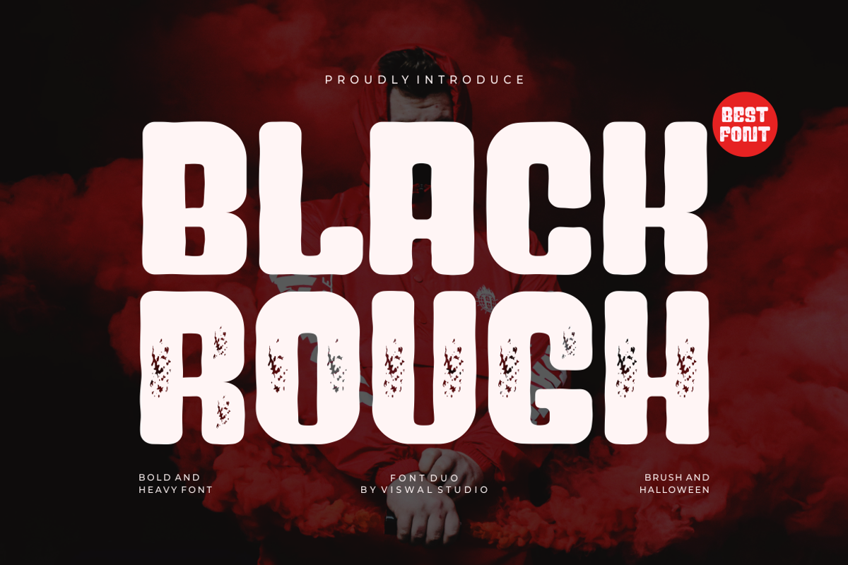 Black Rough - Modern Brush Font, a Sans Serif Font by Viswal Studio (Photo 1 of 7)