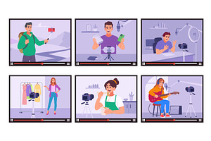 Blogger. video player frame with, a Technology Illustration by Onyx