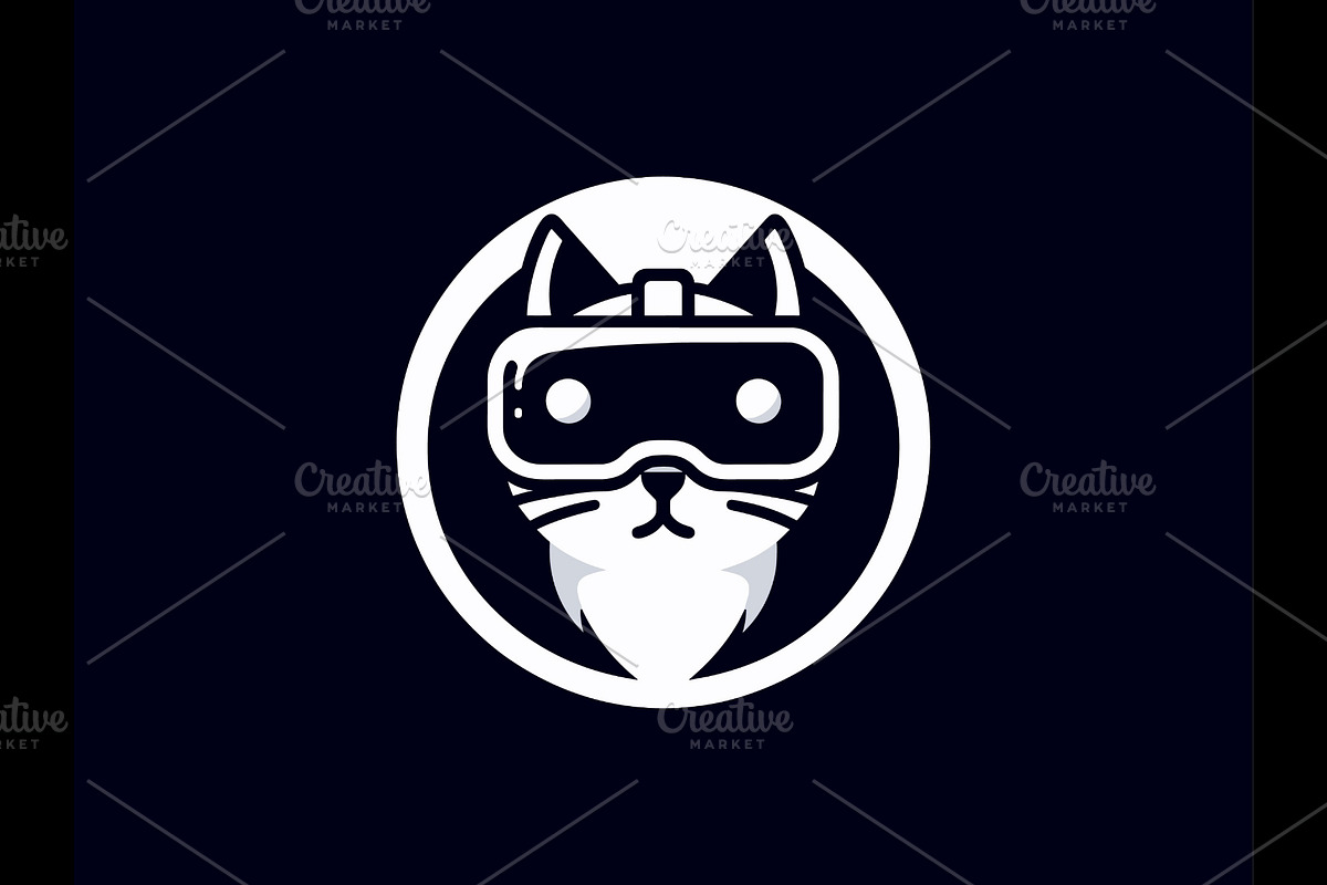 minimalist cat vr logo, a Branding & Logo Template by Zr, PROJECT
