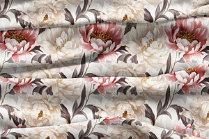 Peony Painting Seamless Pattern