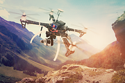 Flying Drone Wallpaper, a Wallpaper Graphic by The Drone Shop (Thumbnail 2 of 2)