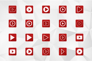 Play Button Icon Set Video Play Icon