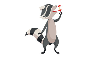 Cartoon raccoon character emotion, an Animal Illustration by the8monkey