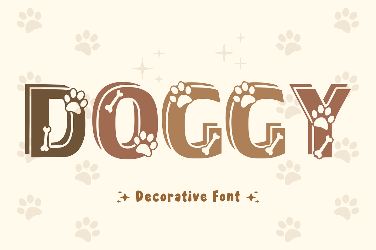 Doggy - Cartoon Font Type, a Font by KiddoGlyphs Studio (Photo 1 of 3)
