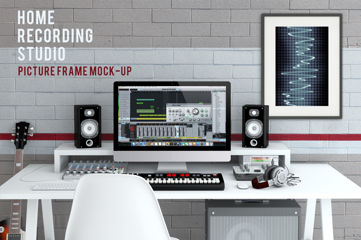 Home Recording Studio Mock-Up #2, a Mac Mockup by Bobboz Store (Photo 1 of 5)