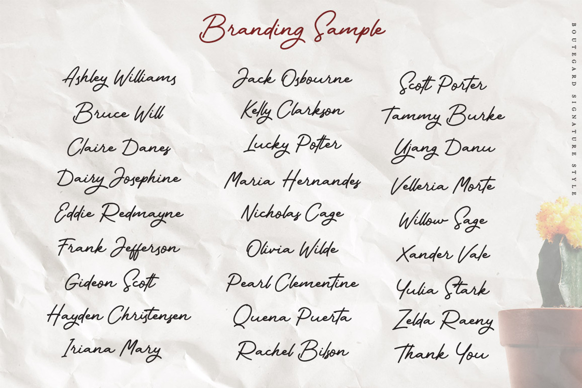 Boutegard Classy Signature, a Script Font by Typenations (Photo 14 of 16)