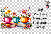 10 Books and Flowers Clipart PNG, an Illustration by Clipart Bloom (Thumbnail 8 of 11)