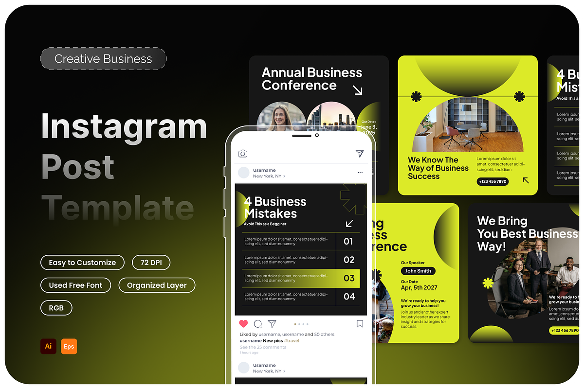 Creative Business Instagram Post, a Social Media Template by Annora Studio (Photo 1 of 3)