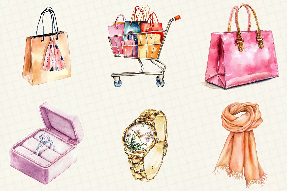 Shopping & Sales Fashion Clipart, an Illustration by OK Design (Photo 4 of 5)