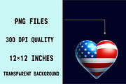Watercolor Patriotic Heart Sublimat, an Illustration by SVGArt (Thumbnail 4 of 8)