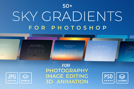 Sky Gradients Overlays for Photoshop