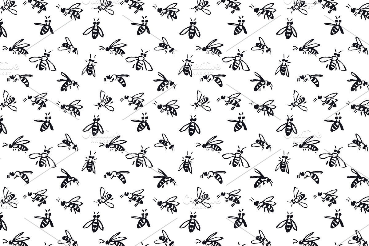 Hand drawn bees, an Animal Illustration by Nenilkime (Photo 4 of 5)