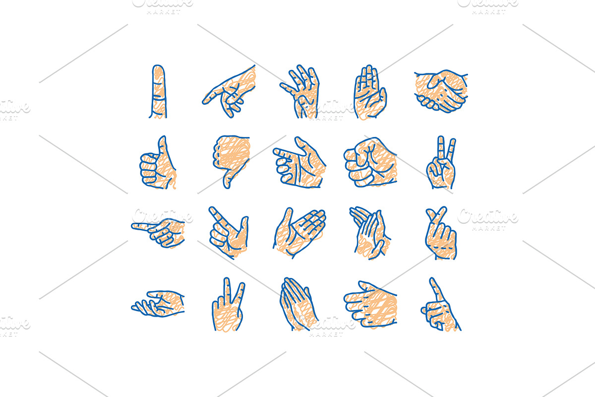 Hand Gesture And Gesticulate Icons, an Object Illustration by pikepicture