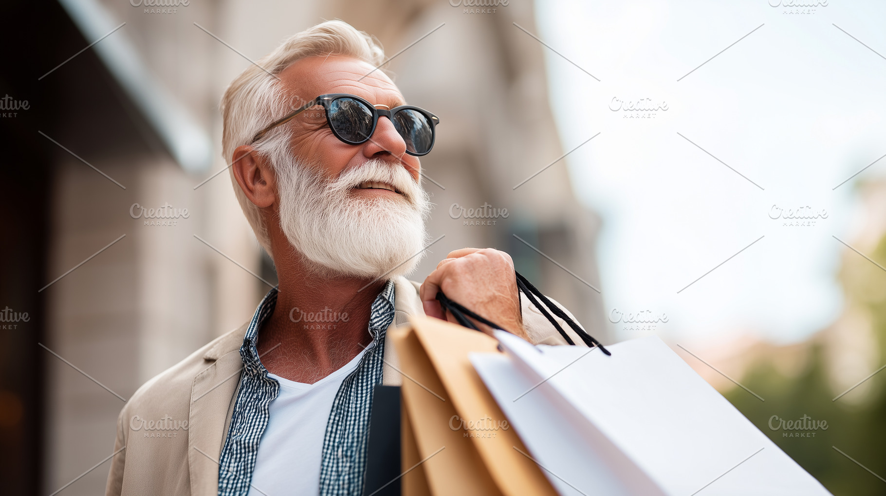 Stylish senior man with white beard, a Person Photo by MistyDay