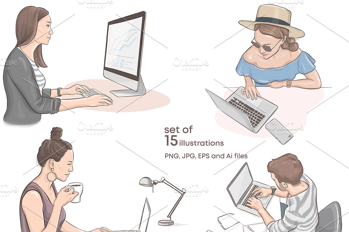 Office People. VECTOR illustrations, a Person Illustration by Natalka Dmitrova art (Photo 2 of 3)