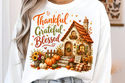 Thankful Grateful Blessed PNG, a Seasonal Illustration by SinaCreation (Thumbnail 2 of 7)