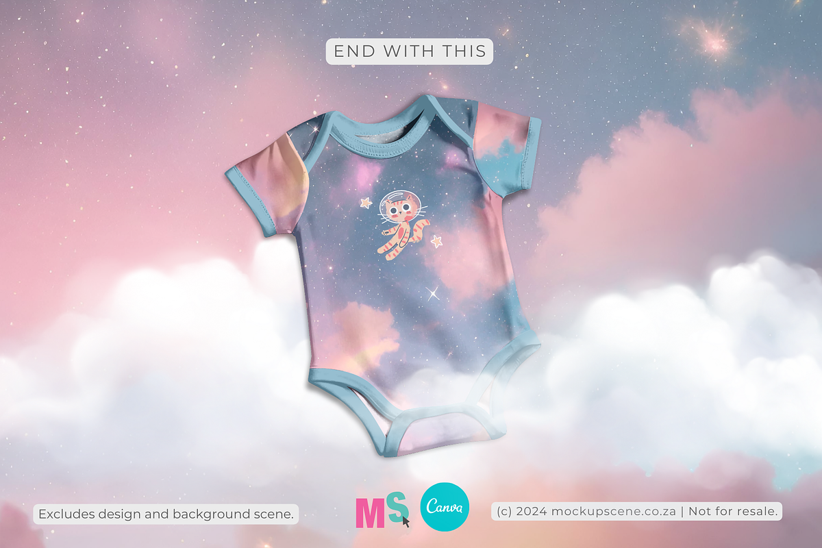 Baby One Piece Canva Smart Mockup, an Apparel Mockup by Mockup Scene (Photo 6 of 16)