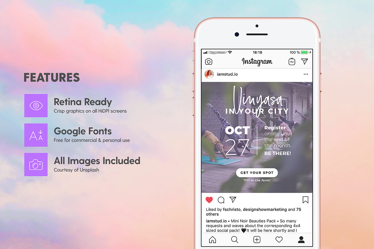 SALE 2in1 Unicorn Yoga Edition, a Social Media Template by The Wedding Shop (Photo 13 of 14)