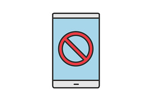 Smartphone With Forbidden Sign Icon