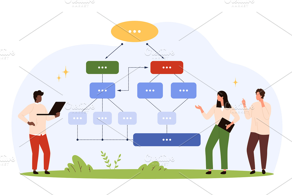 Team Workflow Planning with, a Person Illustration by Flashvector