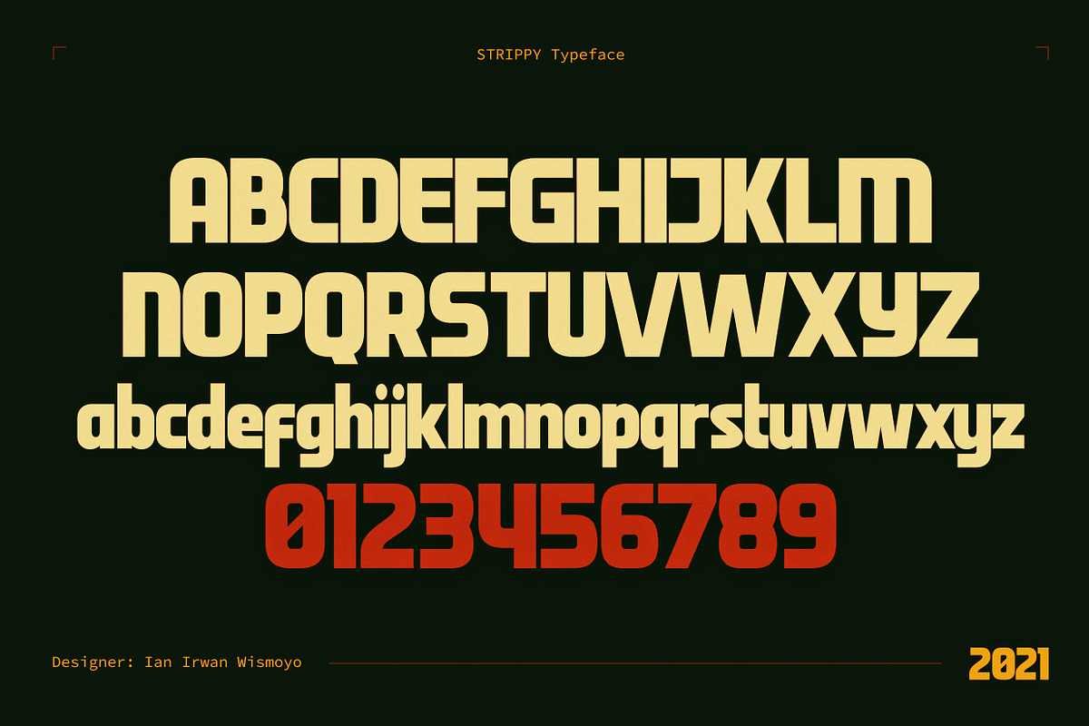 Strippy - Bold Futuristic Fonts, a Sans Serif Font by Ian Irwanwismoyo (Photo 12 of 13)