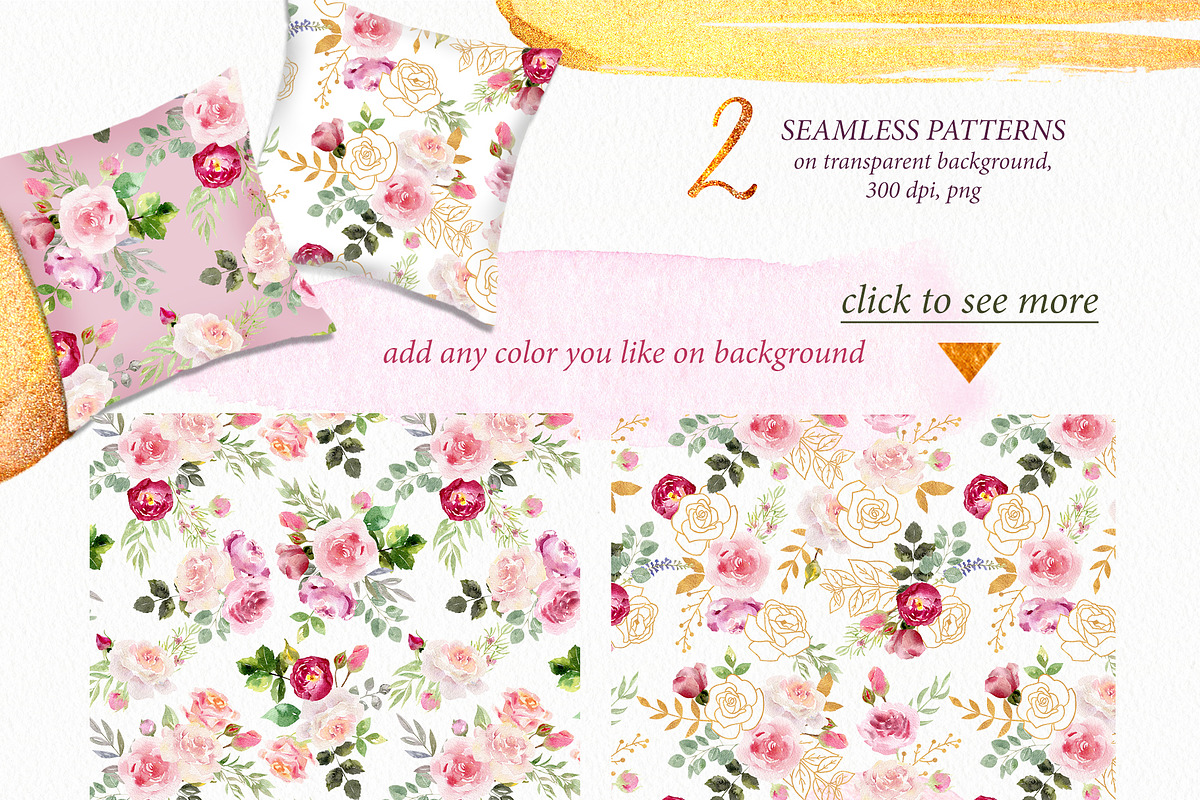 Gold & watercolor collection, a Texture Illustration by Elegantia (Photo 10 of 13)