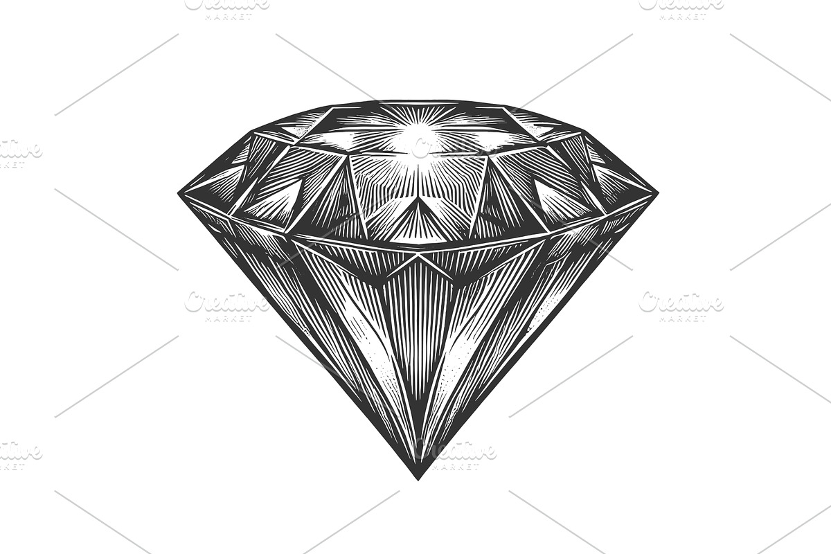 Intricate Diamond engraving vector, an Object Illustration by AlexArt