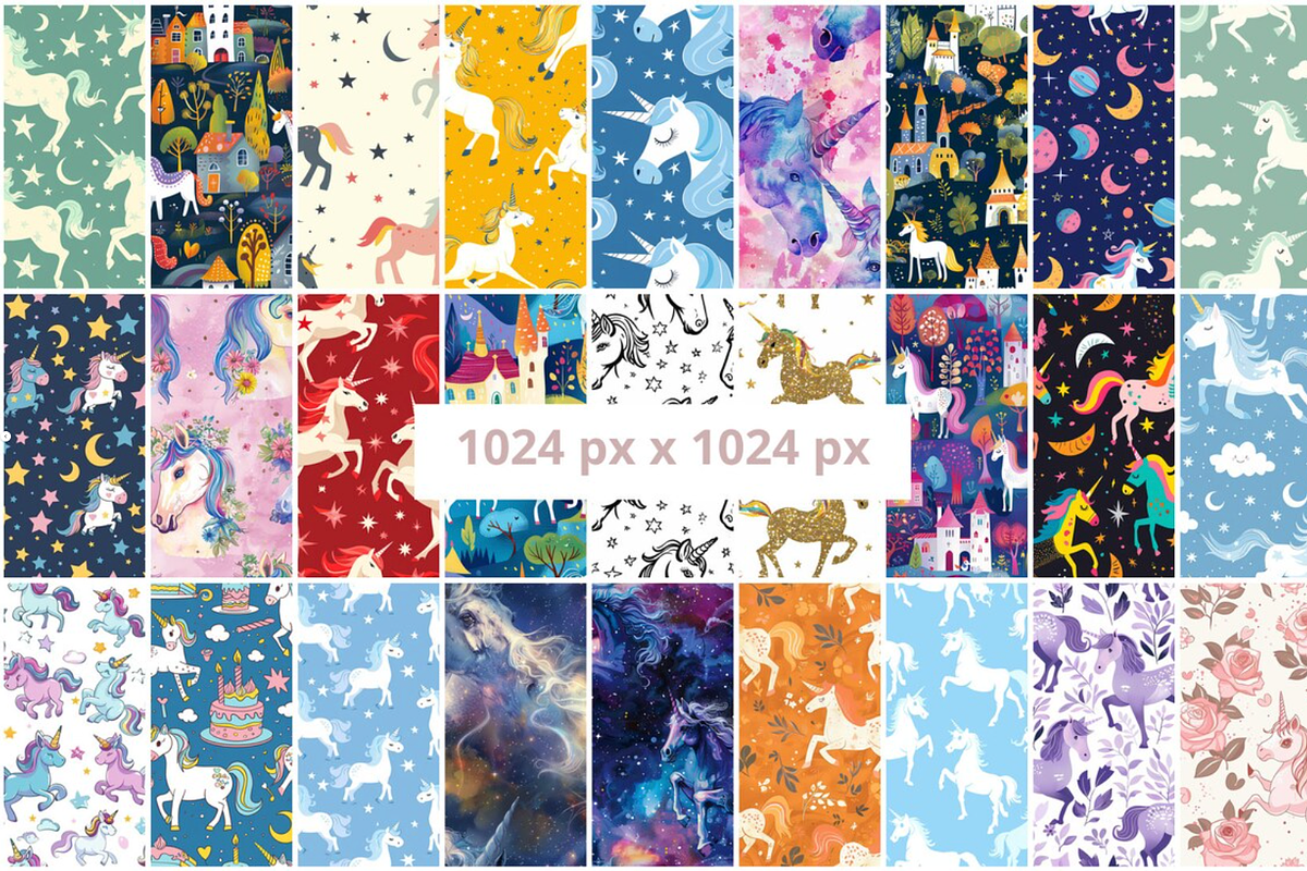 70 Unicorn Seamless Patterns, a Pattern Graphic by mkStudioLab (Photo 2 of 3)