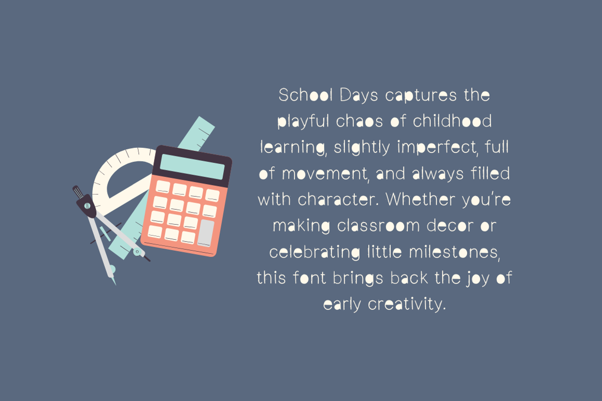 School Days Font, a Sans Serif Font by Cosy Fox (Photo 3 of 7)