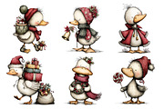 Whimsical Christmas Goose Clipart, an Animal Illustration by Creative Art (Thumbnail 2 of 6)