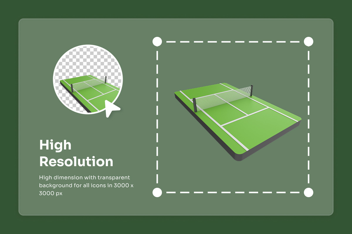 Courtix - Tennis 3D Icon Pack, a Sport Illustration by twinstd (Photo 3 of 6)