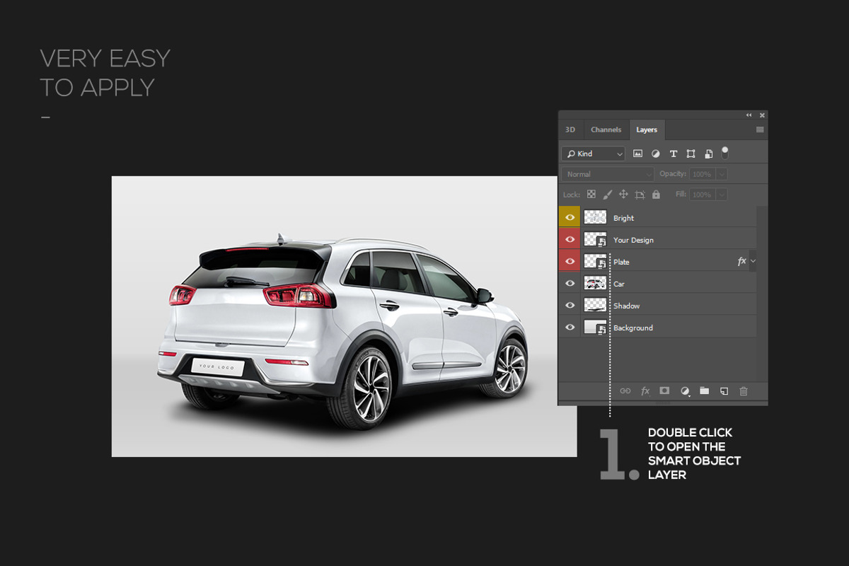 Car Mockup | Customizable PSD, an Advertising Mockup by MDG (Photo 5 of 13)