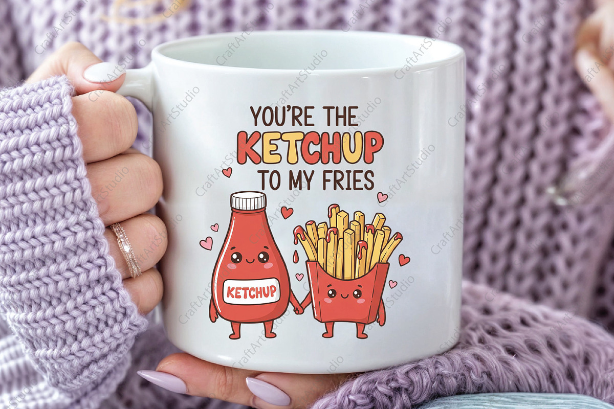 Ketchup to My Fries Funny Valentine, an Illustration by CraftArtStudio (Photo 3 of 4)