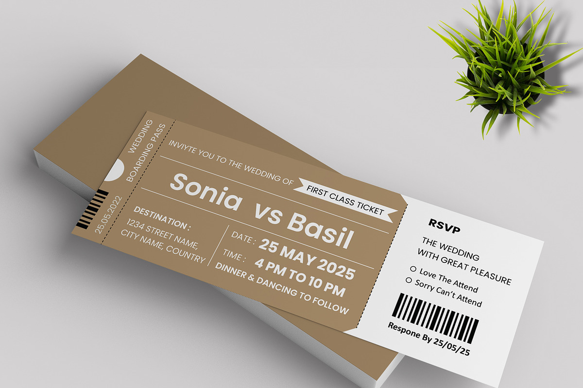 Wedding Invitation Ticket 2023, a Stationery Template by MightyDesign (Photo 2 of 6)