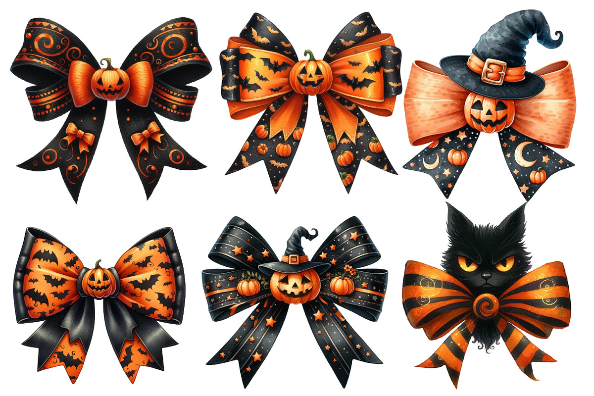 Halloween Bows Clipart, an Illustration by Designworld (Photo 3 of 6)