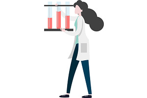 Woman doctor carrying blood samples, a Healthcare Illustration by Sky Pics Studio