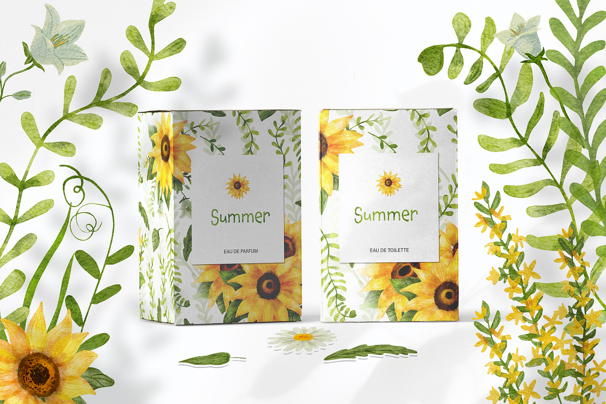 Sunflowers Watercolor Collection, an Illustration by Anna Druzhkova (Photo 14 of 17)