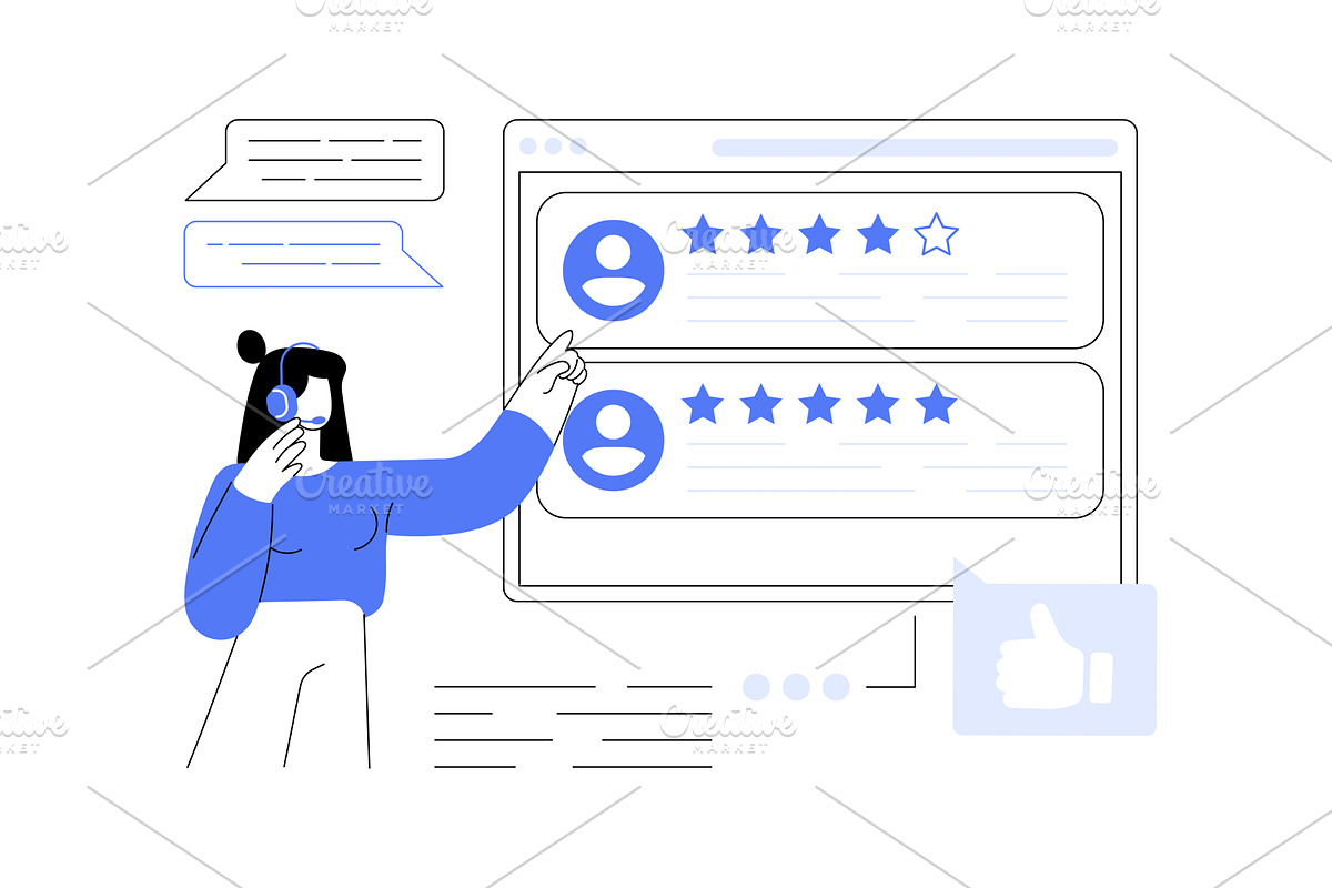 Customer feedback isolated cartoon, a Person Illustration by Visual Generation