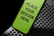 Mobile Phone Mockup Perforated Metal, an iPhone Mockup by smishura (Thumbnail 13 of 13)